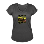 Women's V-Neck T-Shirt - My Mind On Coffee (Woman) - deep heather