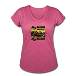 Women's V-Neck T-Shirt - My Mind On Coffee (Woman) - heather raspberry