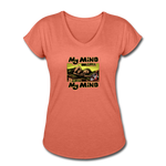 Women's V-Neck T-Shirt - My Mind On Coffee (Woman) - heather bronze