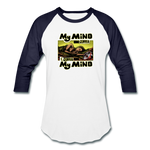 Baseball T-Shirt - My Mind On Coffee (Woman) - white/navy