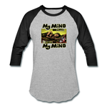 Baseball T-Shirt - My Mind On Coffee (Woman) - heather gray/black