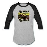 Baseball T-Shirt - My Mind On Coffee (Woman) - heather gray/black