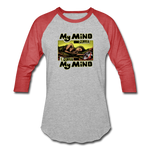 Baseball T-Shirt - My Mind On Coffee (Woman) - heather gray/red