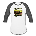 Baseball T-Shirt - My Mind On Coffee (Woman) - white/charcoal