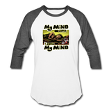 Baseball T-Shirt - My Mind On Coffee (Woman) - white/charcoal