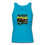 Women's Fitted Tank - My Mind On Coffee (Woman) - turquoise