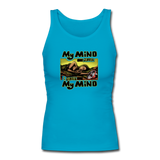 Women's Fitted Tank - My Mind On Coffee (Woman) - turquoise