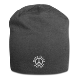 Jersey Beanie - Make Tacos Not War (White Logo) - charcoal gray