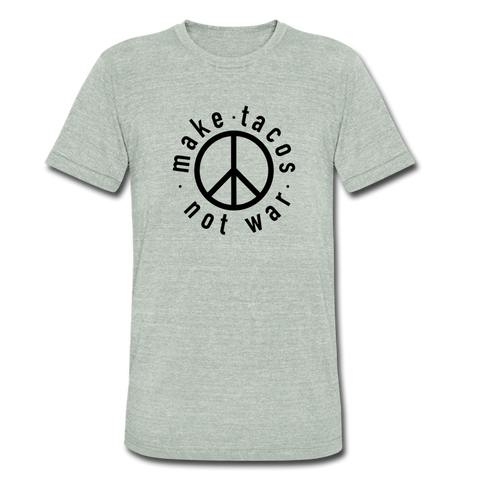 Men's Tri-Blend T-Shirt - Make Tacos Not War (Black Logo) - heather gray