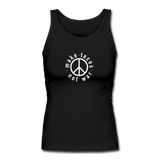 Women's Fitted Tank -  Make Tacos Not War (White Logo) - black