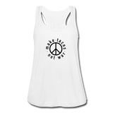 Women's Flowy Tank Top - Make Tacos Not War (Black Logo) - white