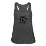 Women's Flowy Tank Top - Make Tacos Not War (Black Logo) - deep heather