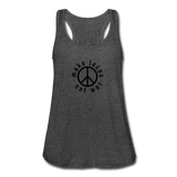 Women's Flowy Tank Top - Make Tacos Not War (Black Logo) - deep heather