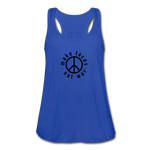 Women's Flowy Tank Top - Make Tacos Not War (Black Logo) - royal blue