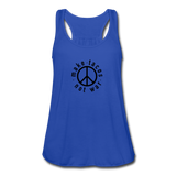 Women's Flowy Tank Top - Make Tacos Not War (Black Logo) - royal blue