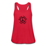 Women's Flowy Tank Top - Make Tacos Not War (Black Logo) - red