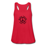 Women's Flowy Tank Top - Make Tacos Not War (Black Logo) - red