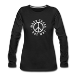 Women's Long Sleeve T-Shirt - Make Tacos Not War (White Logo) - black