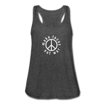 Women's Flowy Tank Top - Make Tacos Not War (White Logo) - deep heather