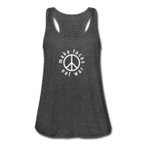 Women's Flowy Tank Top - Make Tacos Not War (White Logo) - deep heather