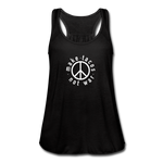 Women's Flowy Tank Top - Make Tacos Not War (White Logo) - black