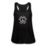 Women's Flowy Tank Top - Make Tacos Not War (White Logo) - black