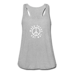 Women's Flowy Tank Top - Make Tacos Not War (White Logo) - heather gray