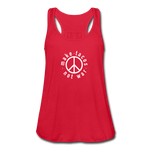 Women's Flowy Tank Top - Make Tacos Not War (White Logo) - red