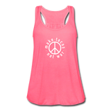 Women's Flowy Tank Top - Make Tacos Not War (White Logo) - neon pink