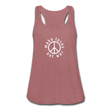 Women's Flowy Tank Top - Make Tacos Not War (White Logo) - mauve