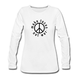 Women's Long Sleeve T-Shirt - Make Tacos Not War (Black Logo) - white