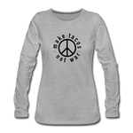 Women's Long Sleeve T-Shirt - Make Tacos Not War (Black Logo) - heather gray