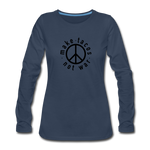 Women's Long Sleeve T-Shirt - Make Tacos Not War (Black Logo) - navy