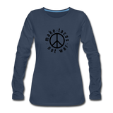 Women's Long Sleeve T-Shirt - Make Tacos Not War (Black Logo) - navy