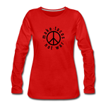 Women's Long Sleeve T-Shirt - Make Tacos Not War (Black Logo) - red