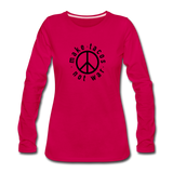 Women's Long Sleeve T-Shirt - Make Tacos Not War (Black Logo) - dark pink