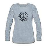 Women's Long Sleeve T-Shirt - Make Tacos Not War (Black Logo) - heather ice blue