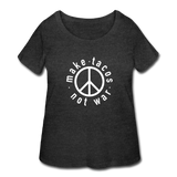 Women’s Curvy T-Shirt - Make Tacos Not War (White Logo) - deep heather