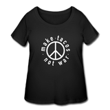 Women’s Curvy T-Shirt - Make Tacos Not War (White Logo) - black