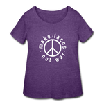 Women’s Curvy T-Shirt - Make Tacos Not War (White Logo) - heather purple