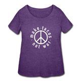 Women’s Curvy T-Shirt - Make Tacos Not War (White Logo) - heather purple