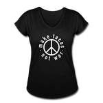 Women's V-Neck T-Shirt - Make Tacos Not War (White Logo) - black