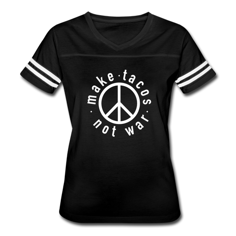 Women’s Vintage T-Shirt - Make Tacos Not War (White Logo) - black/white