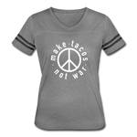 Women’s Vintage T-Shirt - Make Tacos Not War (White Logo) - heather gray/charcoal