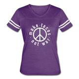 Women’s Vintage T-Shirt - Make Tacos Not War (White Logo) - vintage purple/white