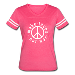 Women’s Vintage T-Shirt - Make Tacos Not War (White Logo) - vintage pink/white