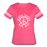 Women’s Vintage T-Shirt - Make Tacos Not War (White Logo) - vintage pink/white