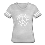 Women’s Vintage T-Shirt - Make Tacos Not War (White Logo) - heather gray/white