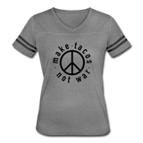 Women’s Vintage T-Shirt - Make Tacos Not War (Black Logo) - heather gray/charcoal