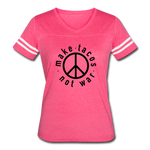 Women’s Vintage T-Shirt - Make Tacos Not War (Black Logo) - vintage pink/white